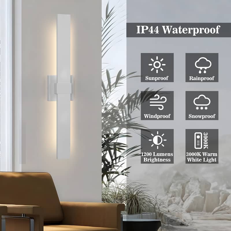 1-Light Black/White Aluminum LED Outdoor Wall Sconce