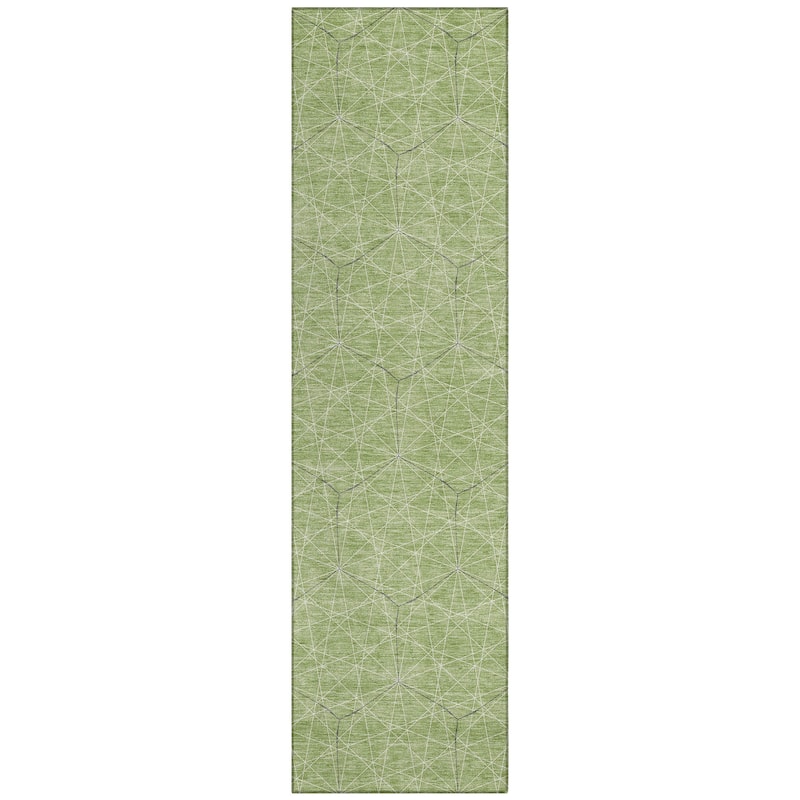 Machine Washable Indoor/ Outdoor Mosaic Geo Chantille Rug