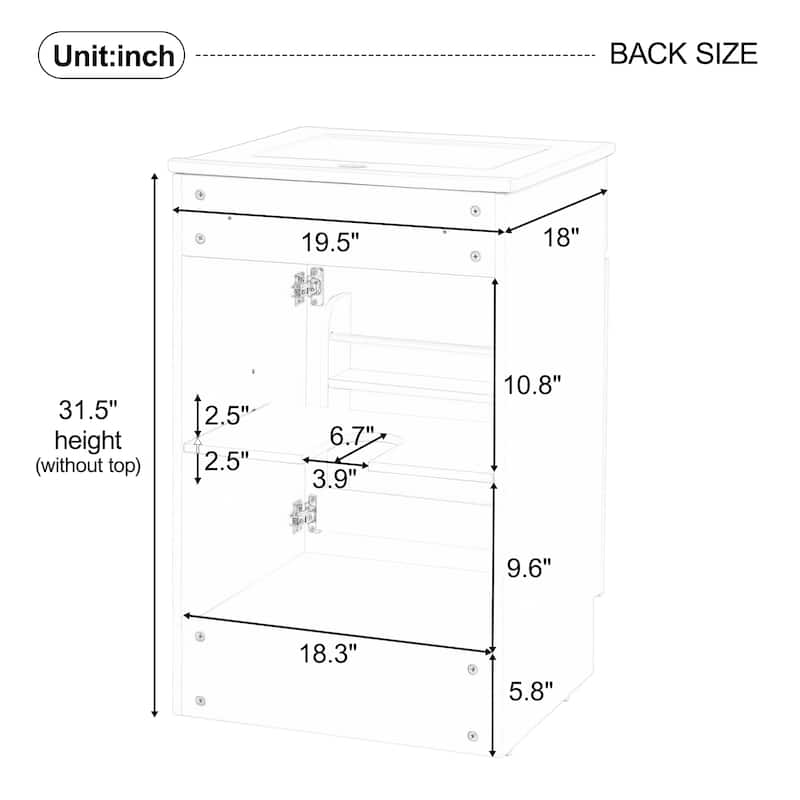 Bathroom Vanity with Sink, Vanity Set with Adjustable Shelf, Bathroom Cabinet with Storage Rack and Soft Closing Door