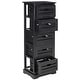 preview thumbnail 3 of 2, SAFAVIEH Sarina Black Storage 5-drawer Cabinet - 16.5" x 12.6" x 46.5"