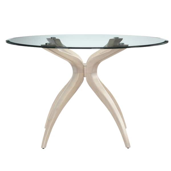 Quincy Round Glass Dining Table w/ White Wash Base - Bed Bath & Beyond ...