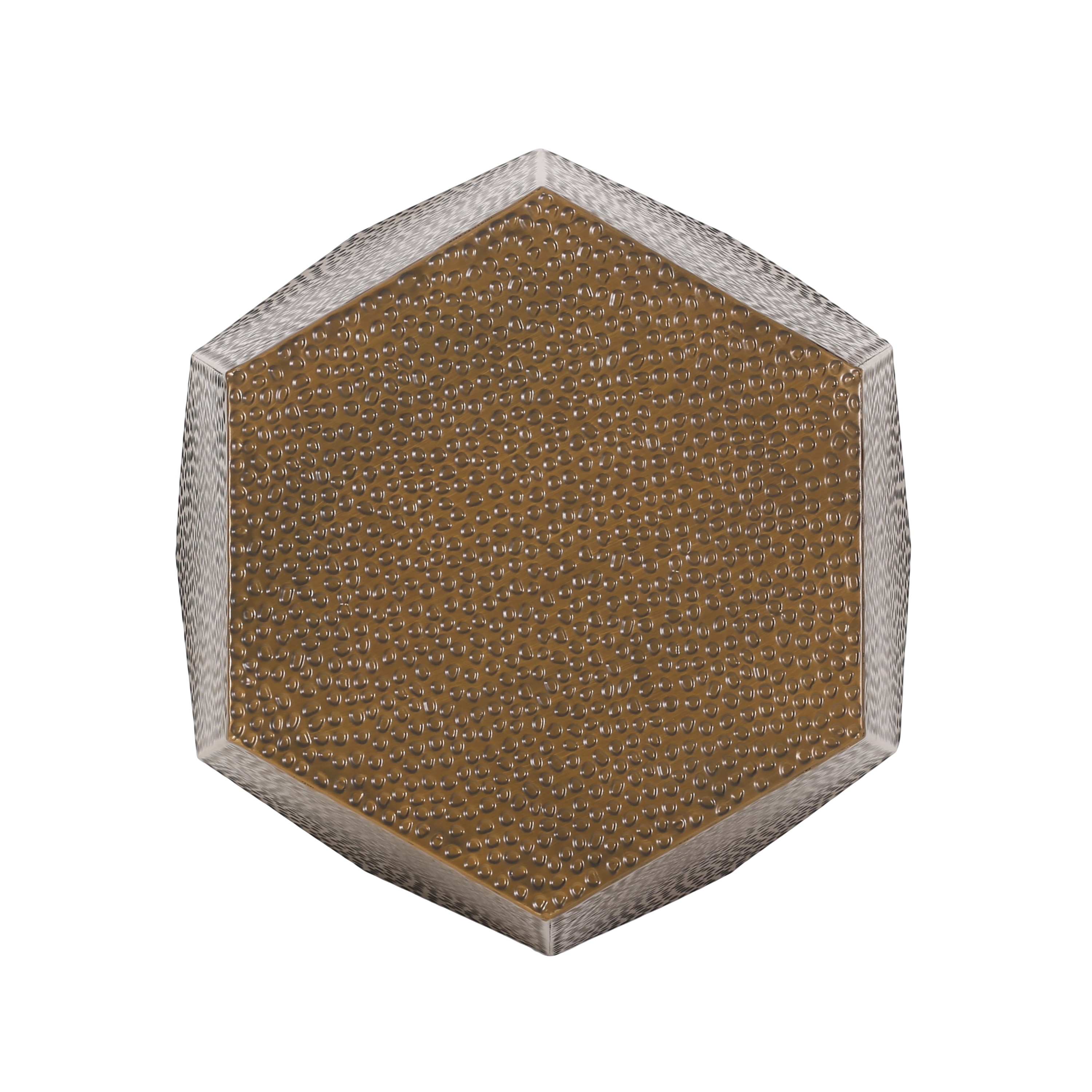 Hammered Iron Geometric Side Table by Christopher - Pamsha Design  -image