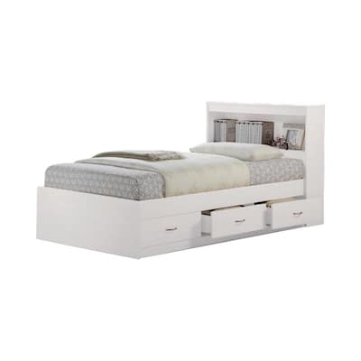 85.5" White Captain Bed with 3 Drawers and Headboard - Twin Size
