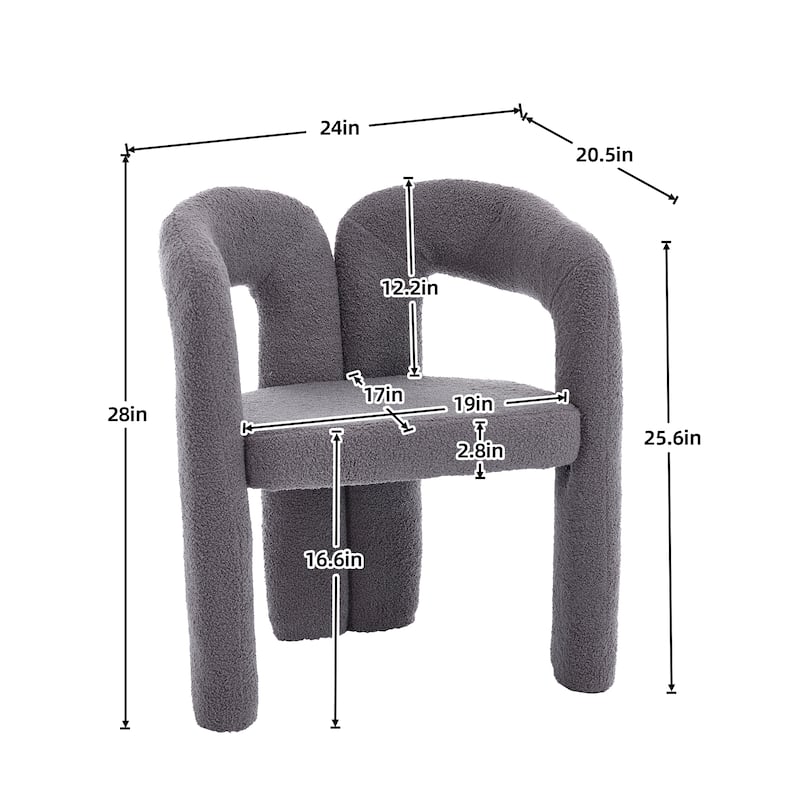 Roomfitters Modern Boucle Accent Chairs, Set of 2, Upholstered Arched Back Dining or Lounge Chairs for Living Room or Office