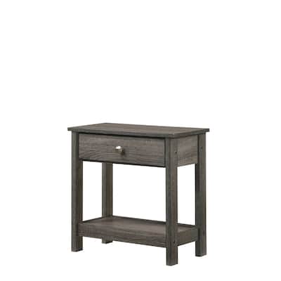 1pc Nightstand Single Drawer Bottom Shelf
