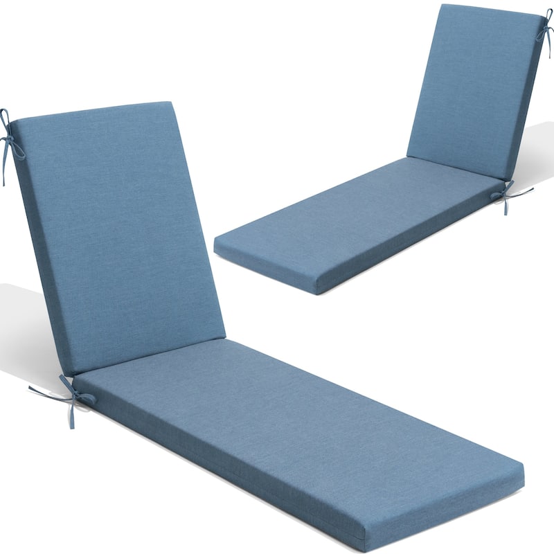 Outdoor Patio Chaise Lounge Chair Cushion -  Sunbrella Fabric, 2PCS - Spectrum Denim - 71.65 inches long