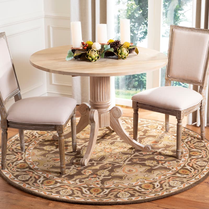 SAFAVIEH Handmade Classic Ingelotte Traditional Oriental Wool Rug - 6' Round - Brown/Brown