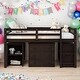 preview thumbnail 19 of 25, Modern Full Size Loft Bed With Cabinet,Shelves And Rolling Portable Desk Espresso