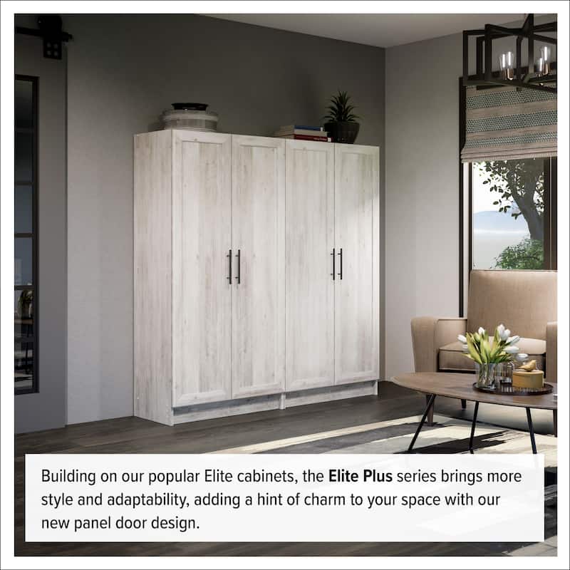 Prepac Elite Accent Cabinet with Panel Doors 16.75" D x 32" W x 65" H - 32 in W x 65 in H x 16.75 in D