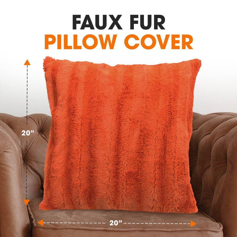 Cheer Collection FauxFur Throw Pillow Cover