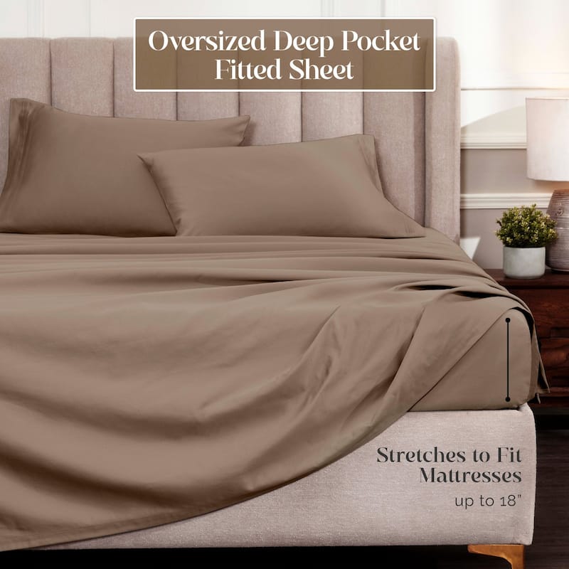 Blue Nile Mills 1500 Thread Count Egyptian Cotton Deep Pocket Solid Sheet Set