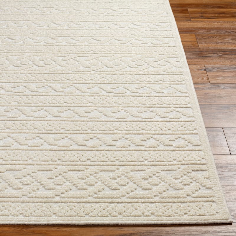 Livabliss Lyna Bohemian Stripe Washable Area Rug