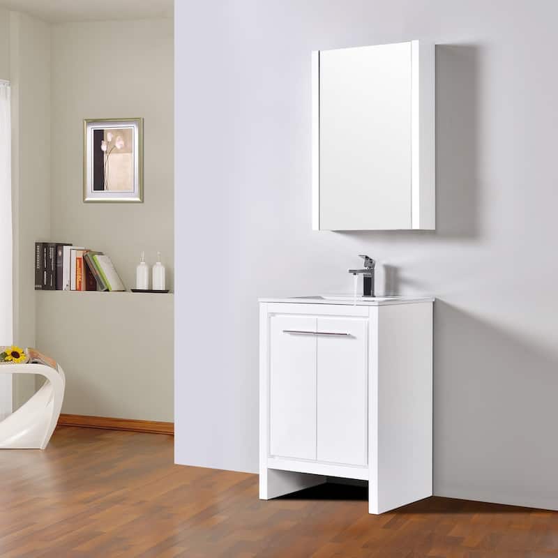Solid Wood Bathroom Vanity with Mirror Medicine Cabinet