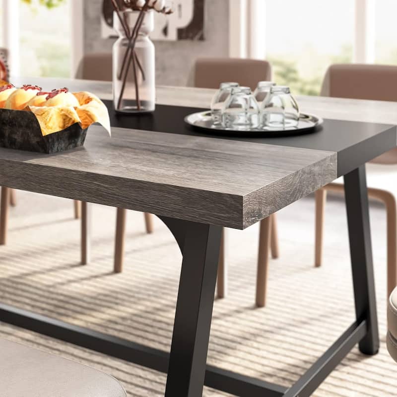 71-inch Dining Table for 8 People, Wood Kitchen Table for Big Family