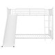 preview thumbnail 5 of 8, White Twin over Twin Metal Bunk Bed with Slide & Ladder