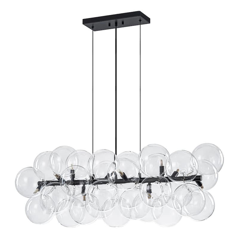 Modern 42" Large Glass Sputnik Bubble Chandelier Cluster Smoked Linear Chandelier