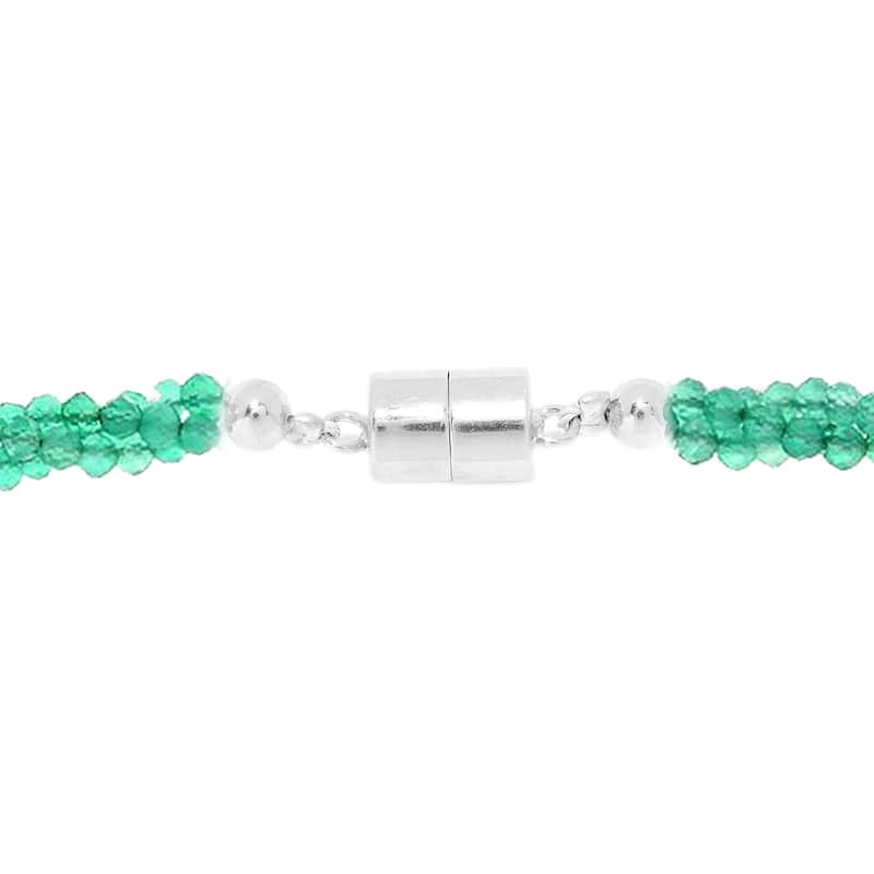 925 Sterling Silver multi gemstone Beaded Necklace