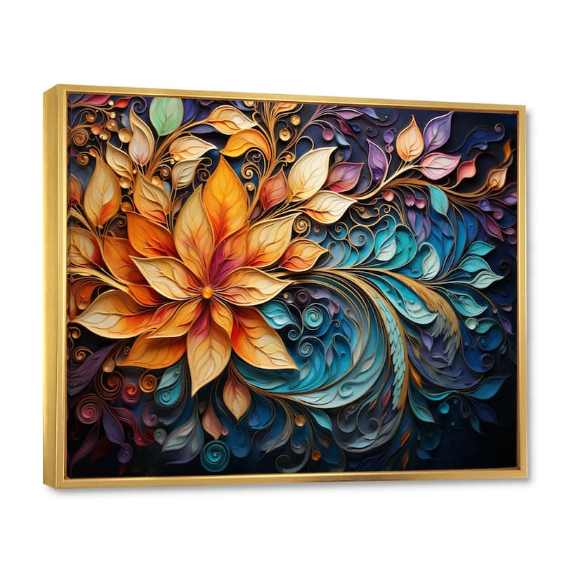 Designart "Colorful Indian Art Mystic Rangoli I" Indian Art Framed Wall Decor