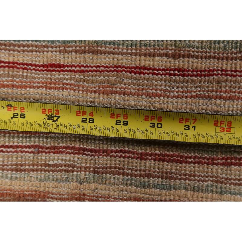 Modern Striped Gabbeh Kashkoli Oriental Area Rug Handmade Wool Carpet - 2'6" x 4'1"