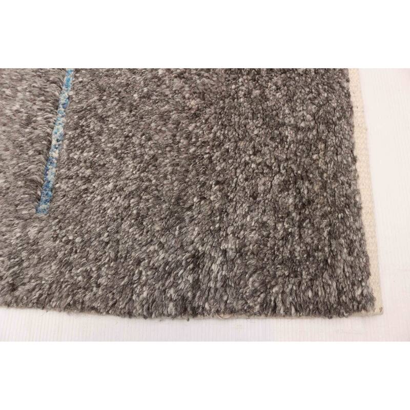 ECARPETGALLERY Hand-knotted Tangier Dark Grey Wool Rug - 8'2 x 9'10