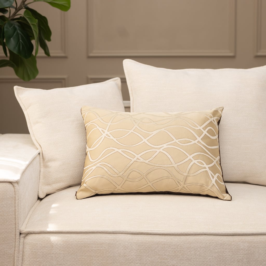 Bales Beige Brown Cotton Decorative Bolster Pillow