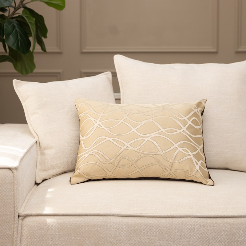 Bales Beige Brown Cotton Decorative Bolster Pillow - Accent