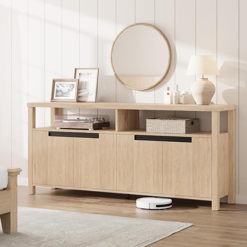 Boho TV Stand Entertainment Center for Living Room, Bedroom TVs up to 70 Inch - N/A