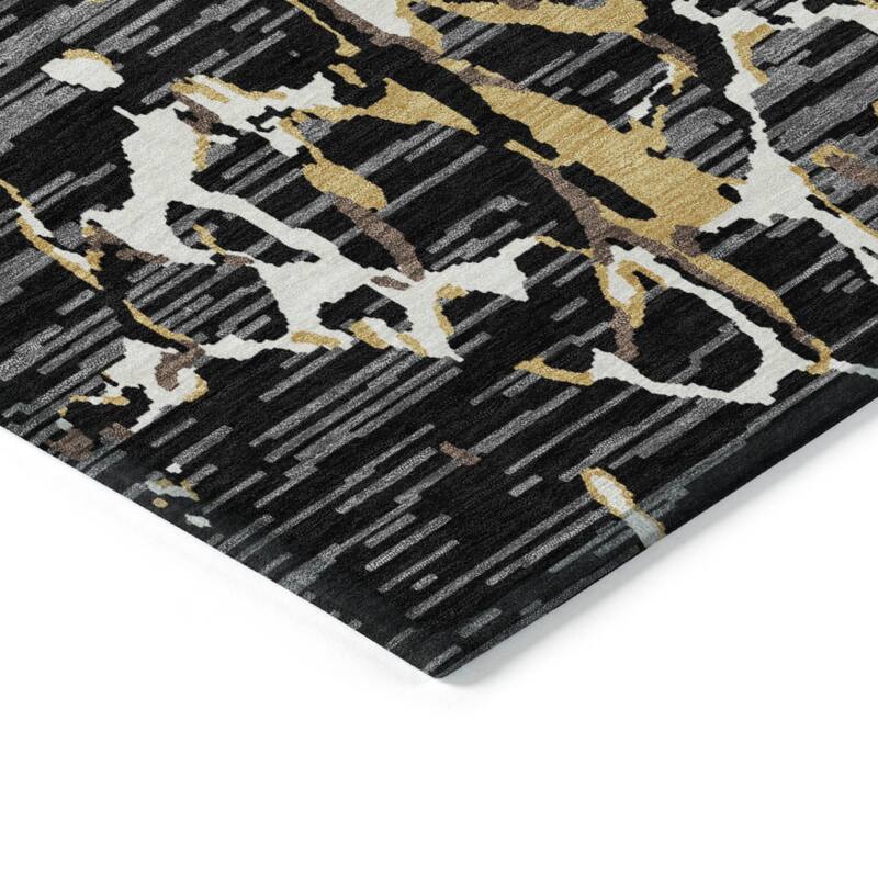 HomeRoots Striped Transitional Rectangle Outdoor Rug