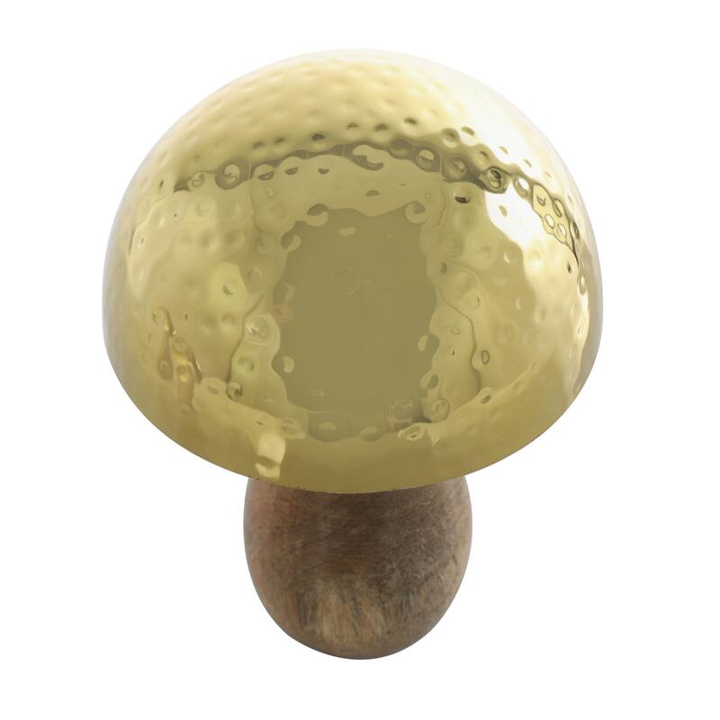 Stainless Steel Metal Mushroom Handmade Hammered Decorative Sculpture - Set of 3 Gold or Silver - Roche River Decor