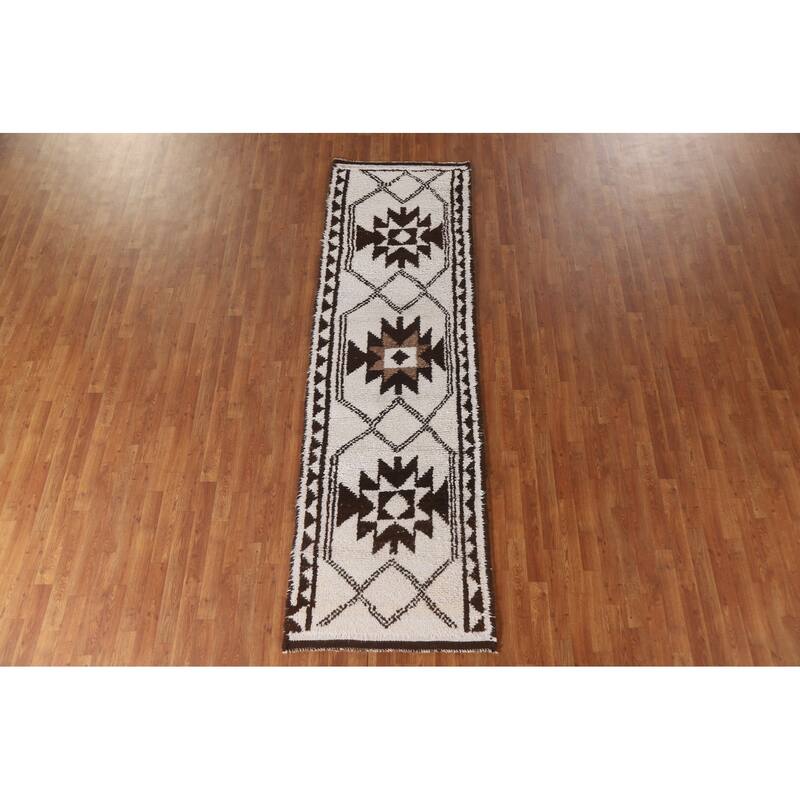 Tribal / Geometric Anatolian Turkish Runner Rug Handmade Wool Carpet - 2'11"x 9'9"
