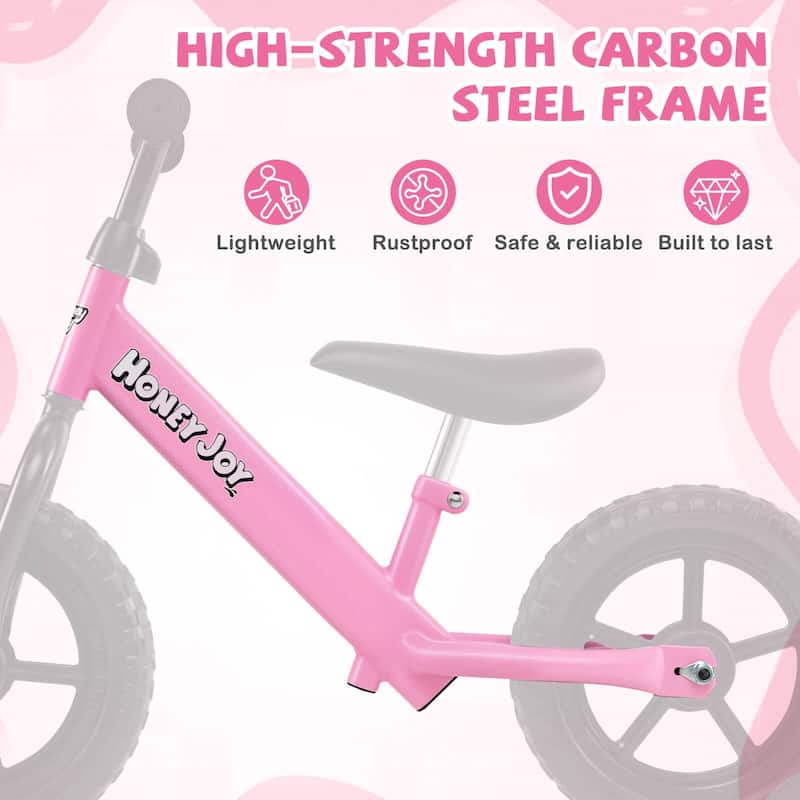 Honeyjoy 11” Lightweight Toddler Balance Bike, Tool-Free Adjustable - See Details