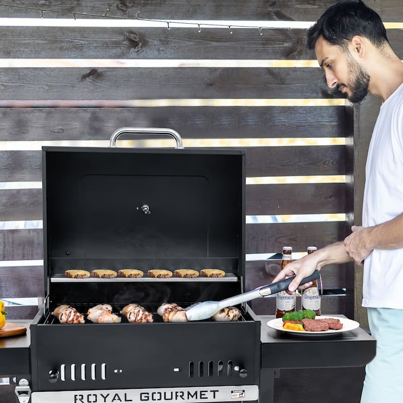 Royal Gourmet 24-Inch Movable Black Charcoal BBQ Grill