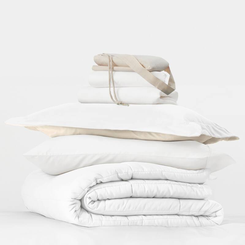 8pc Twin XL Solid Dorm Bedding Bundle