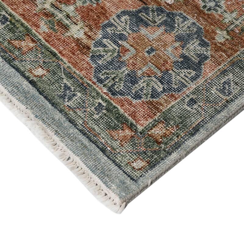 Milano Drev Traditional Medallion Hand-Knotted Area Rug