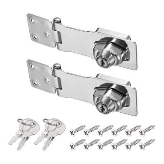 Kyuionty 2Pcs Keyed Hasp Locks 2.5 Inch Twist Knob Keyed