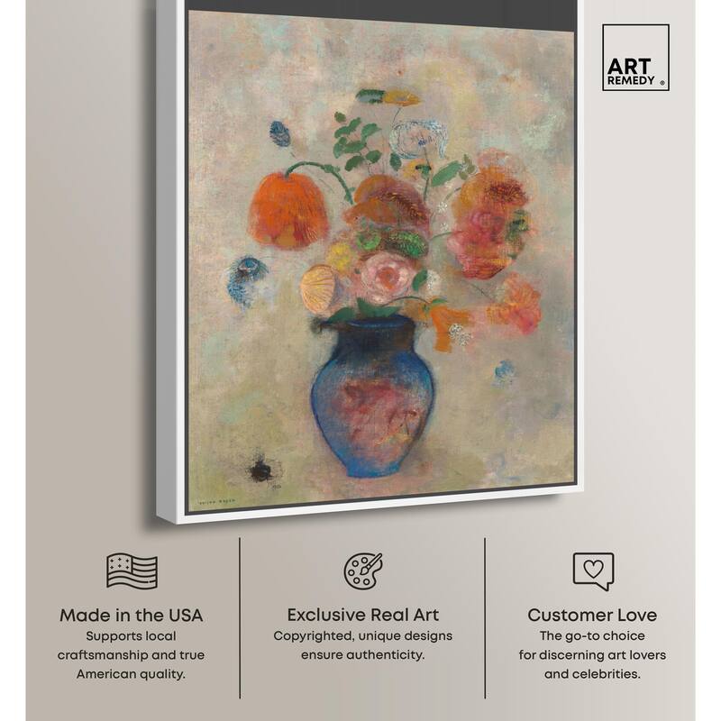 Vase with Flowers 1990 Canvas by Art Remedy
