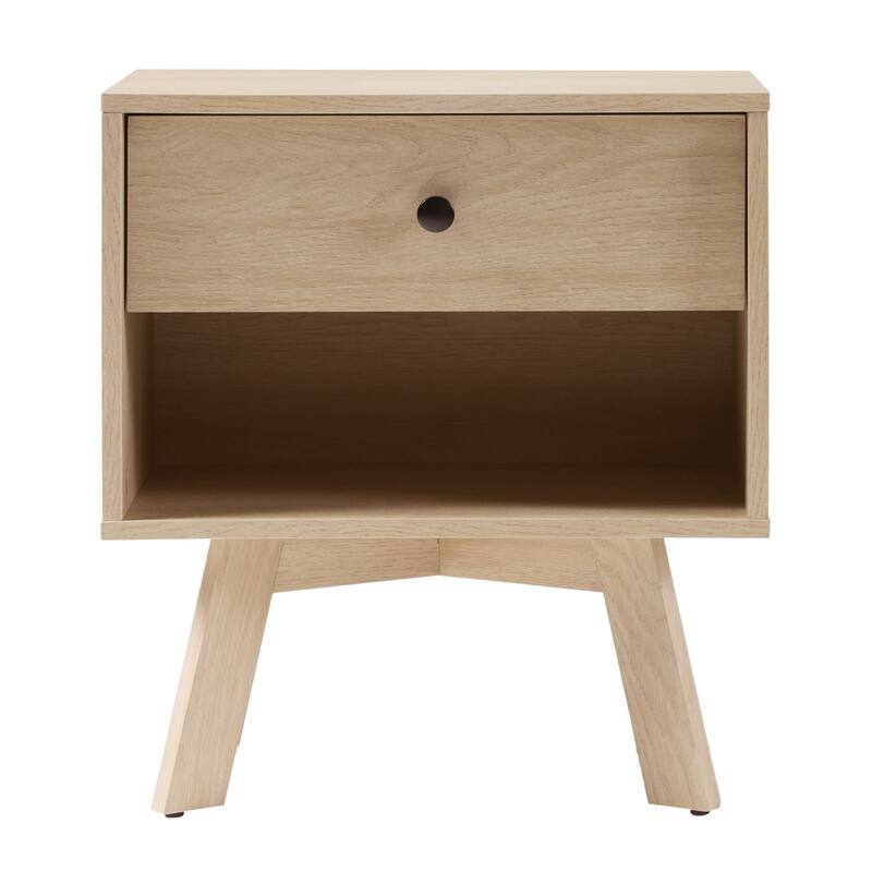 Mid-Century Modern Minimalist 1-Drawer Nightstand