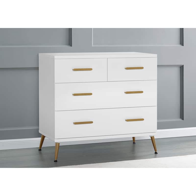 Sloane 4 Drawer Dresser with Changing Top and Interlocking Drawers - N/A - White
