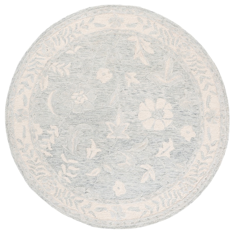 SAFAVIEH Handmade Metro Dinorah Wool Rug - 6' Round - Grey/Ivory