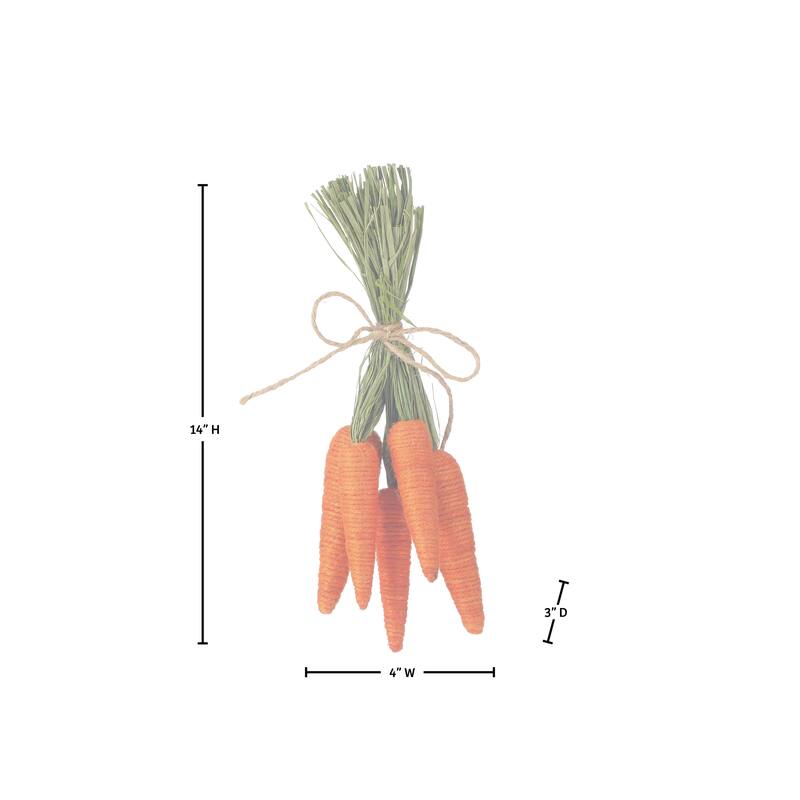 14" Jute Carrot Bunch