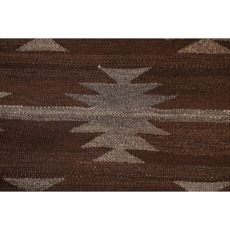 Natural Dye Kilim Oriental Geometric Tribal Wool Area Rug Flat-woven - 4'9" x 6'9"
