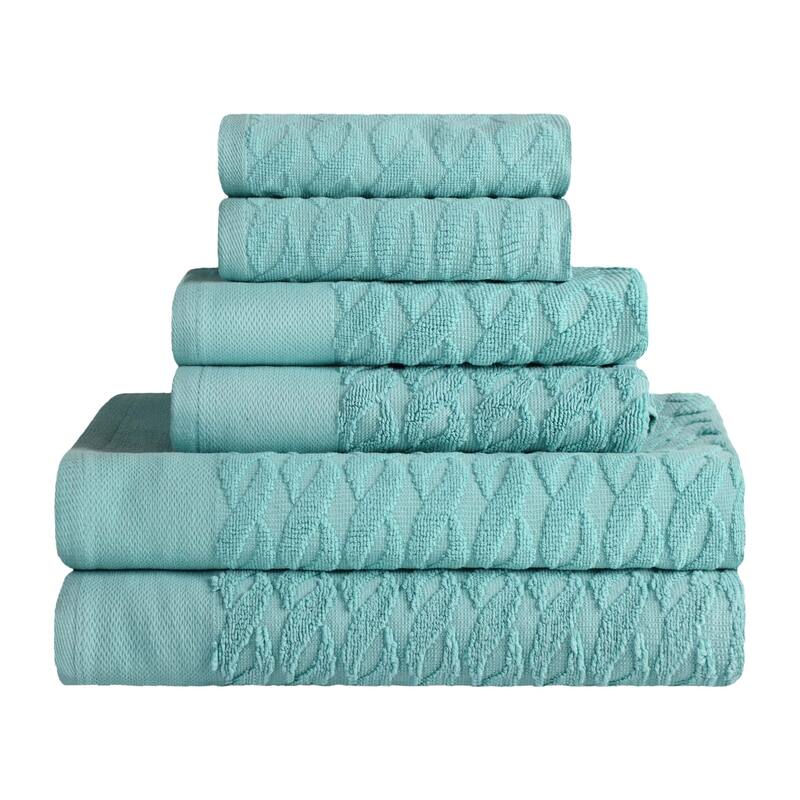 Turkish Cotton 6 Piece Herringbone Jacquard Towel Set by Superior