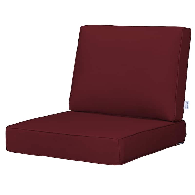 Modern 24" Outdoor Deep Seat Cushions Set, Outdoor Cushions for Chairs - 23" W x 24.5" D - Red-4102