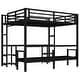 preview thumbnail 10 of 12, Queen Over Twin XL Metal Bunk Bed / Loft Bed with Desk and Shelves, Multiple Uses Bed Frame with LED Light and Charging Station