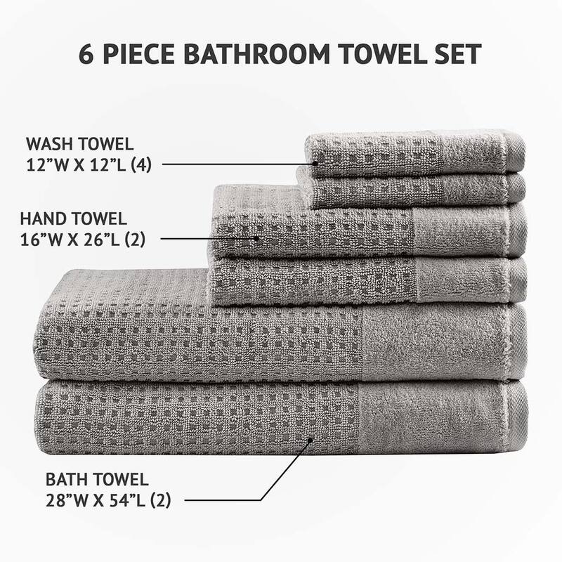 Cotton Antimicrobial Bath Towel 6 Piece Set