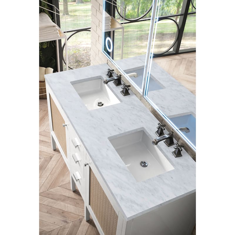 James Martin Vanities Addison 60" Double Vanity, Glossy White