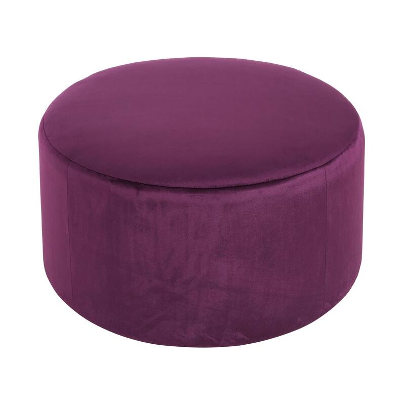 Upholstered round footstool