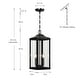 preview thumbnail 5 of 10, 2-Light Black Large Transitional Outdoor Hanging Pendant Light with Clear Glass - 20 in. H