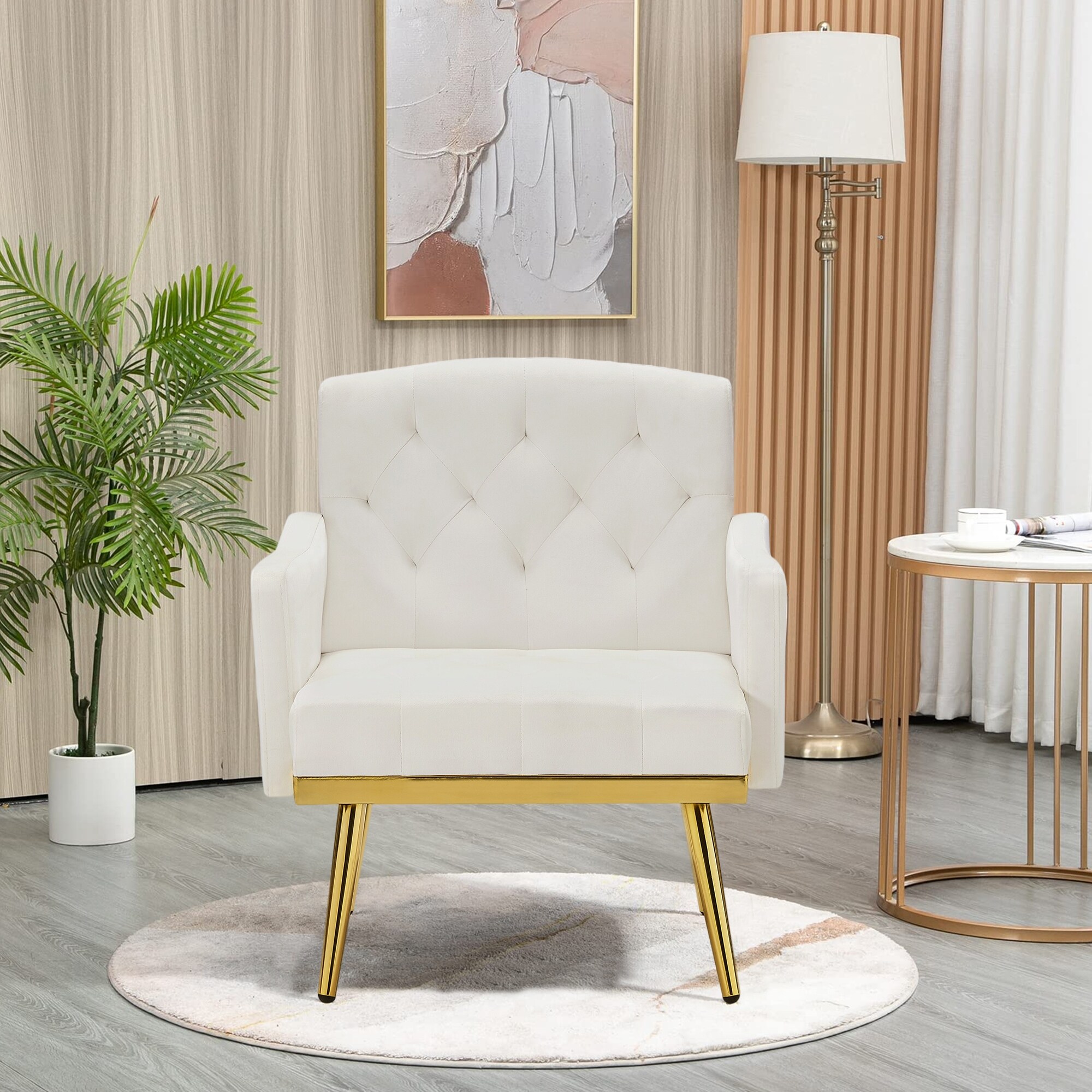 Cream and shop gold armchair
