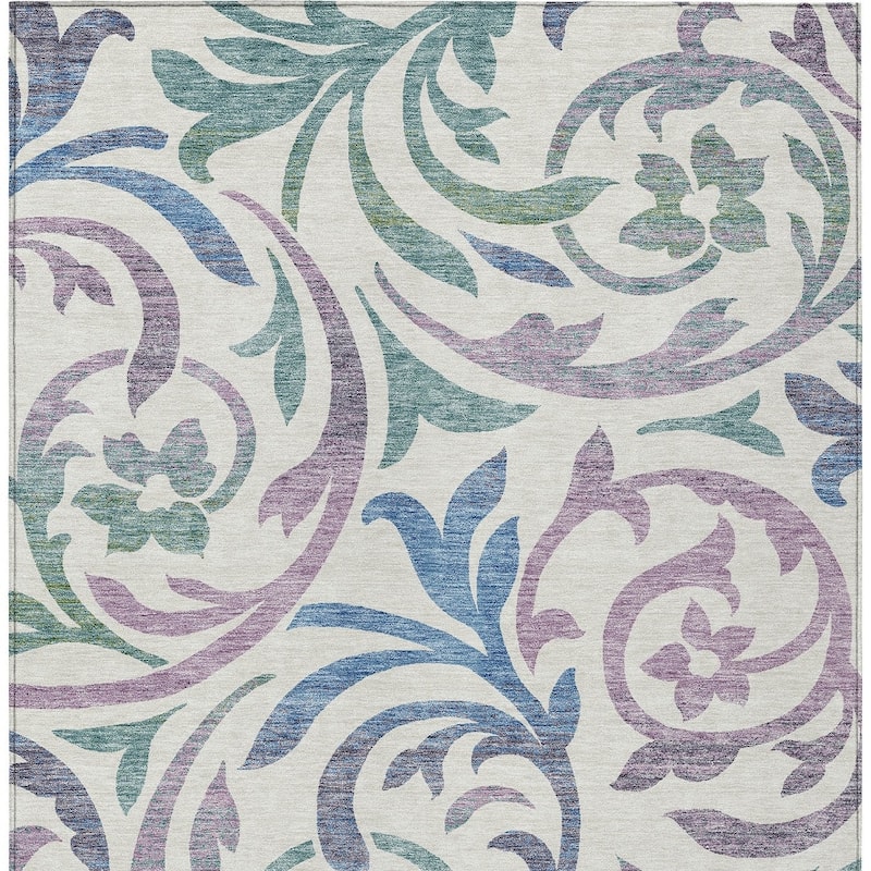 HomeRoots Floral Transitional Rectangle Outdoor Rug